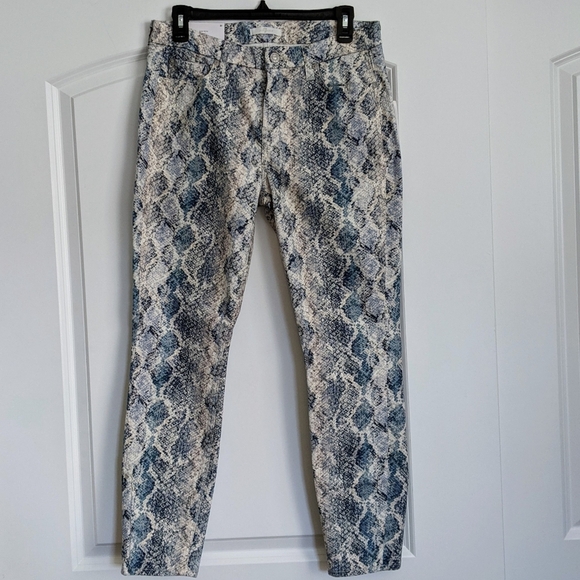 7 For All Mankind Mid Rise Skinny Ankle Jeans Snake Stretch Denim Indigo 30 NWT - Picture 3 of 14